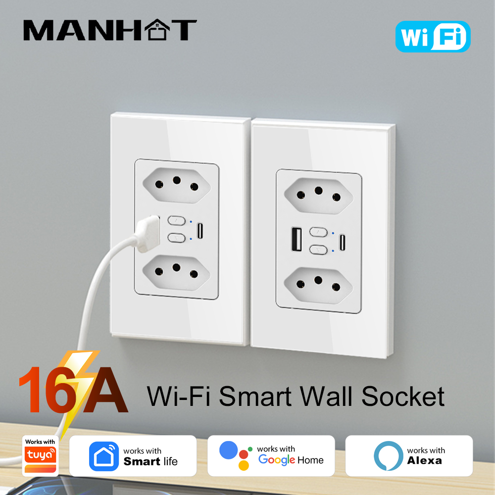 Smart Home Certification - مقبس كهربائي ذكي برازيلي من MANHOT