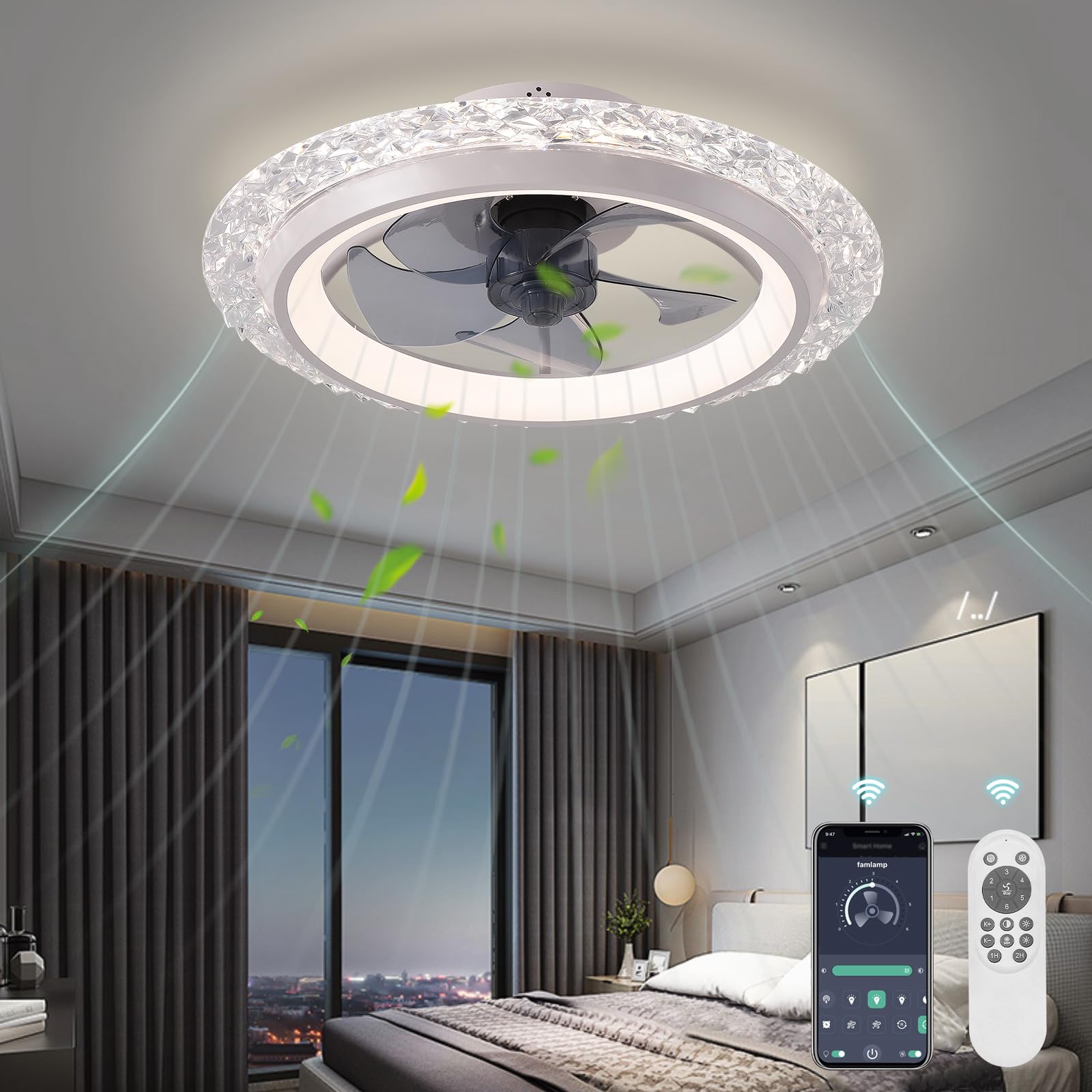 مروحة سقف ذكية دائرية مع إضاءة - مراجعة Smart Home Energy App وسعره